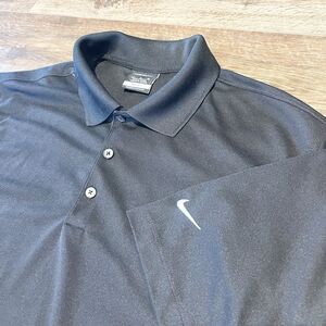 Nike Golf Dri-Fit Polo Shirt Men’s Size Large Tall Black Standard Fit Logo